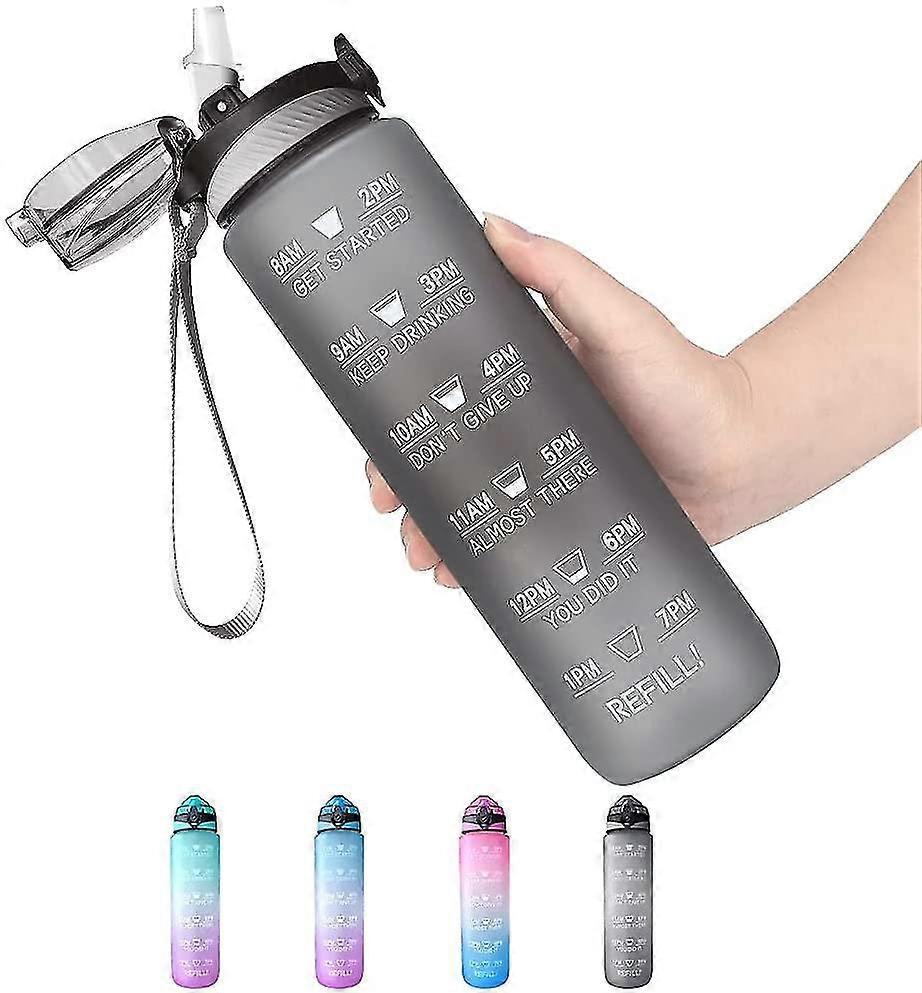 Drinking Bottle With Straw, 1 Litre