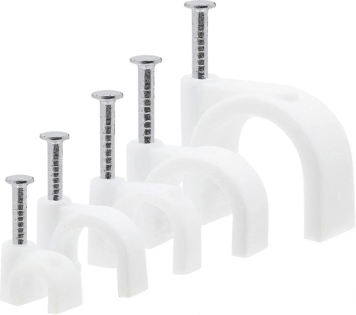 500 حزمة كابل U الأظافر، مشابك سلكية لأسلاك تركيب الحائط، المسرح المنزلي، مكتب (5 أحجام، أبيض)