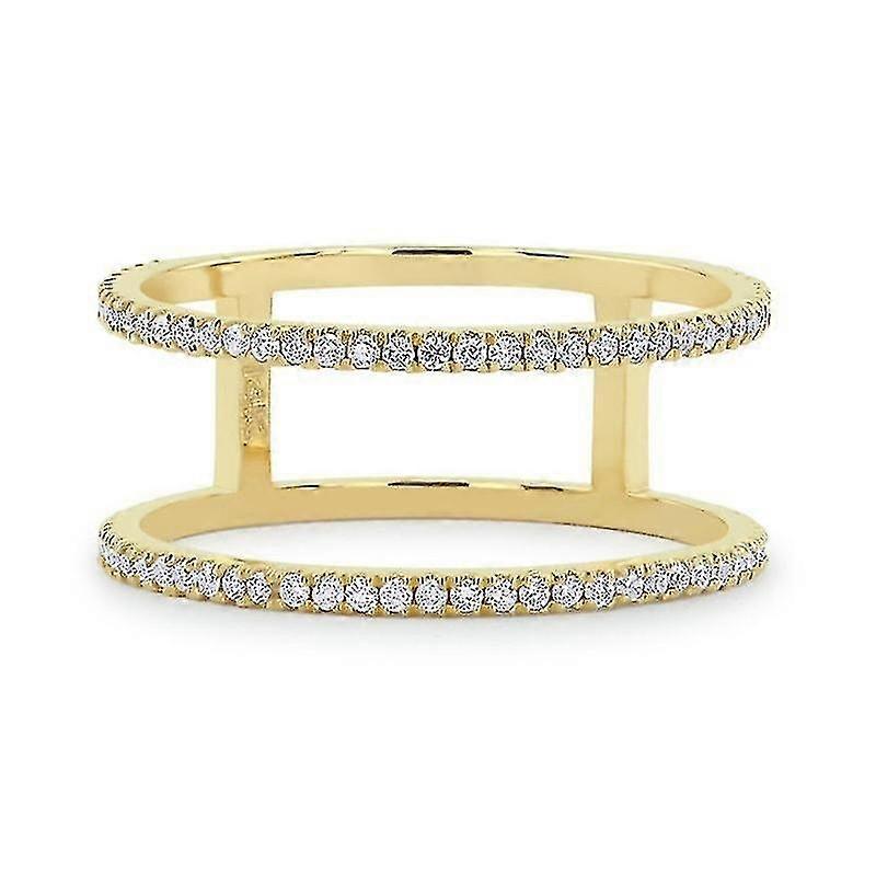 Gold Racer Ring With Diamonds - Simple Racer Ring With Diamonds