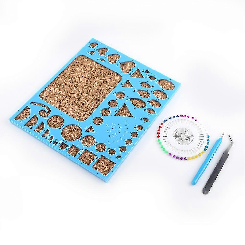 4pcs Paper Diy Set Quilling Tools Template Mould Board Tweezer Pins Slotted Tool Kit Blue