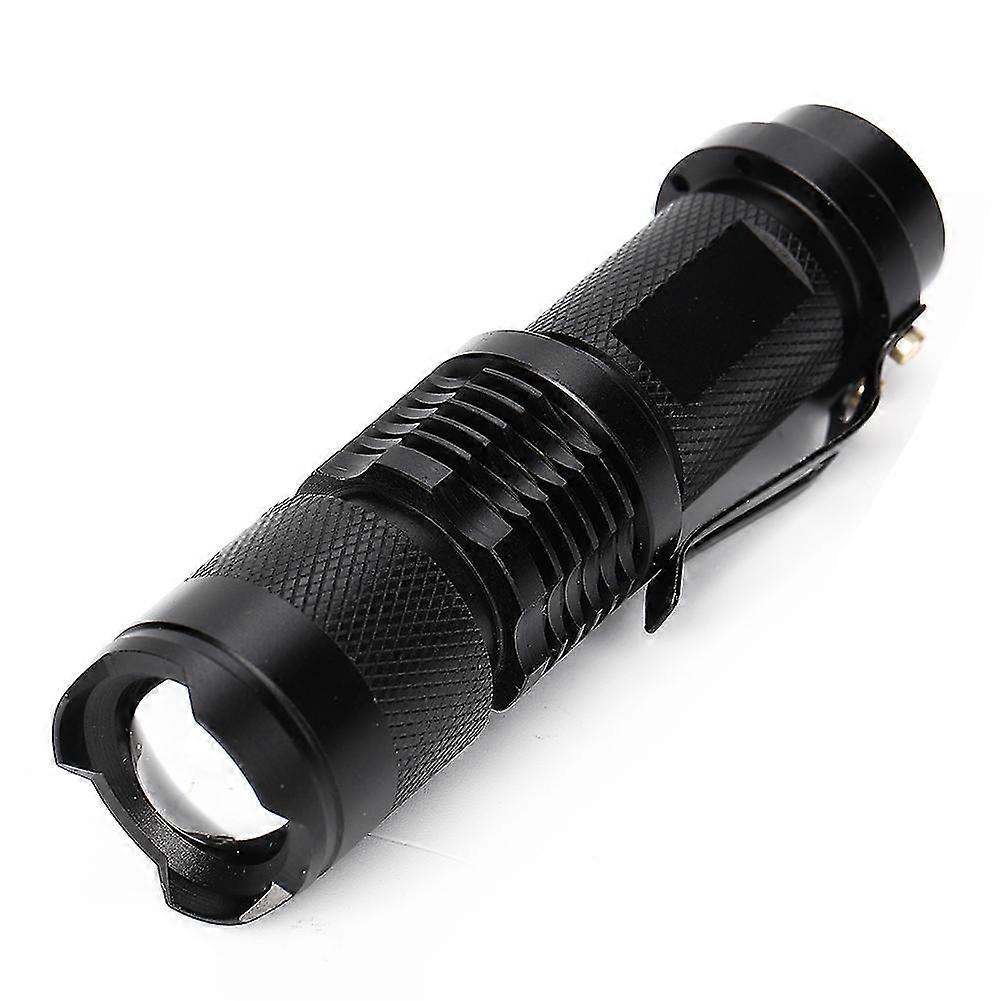 Led Double Light Source Purple White Flashlight Telescopic Zoom Torch Currency Detector