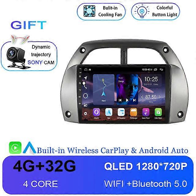 Android 12 トヨタRAV4 2001 2002 2003 2004 2005 2006カーラジオマルチメディアビデオプレーヤーナビゲーションGPSカープレイ2Din 2 Din DVD
