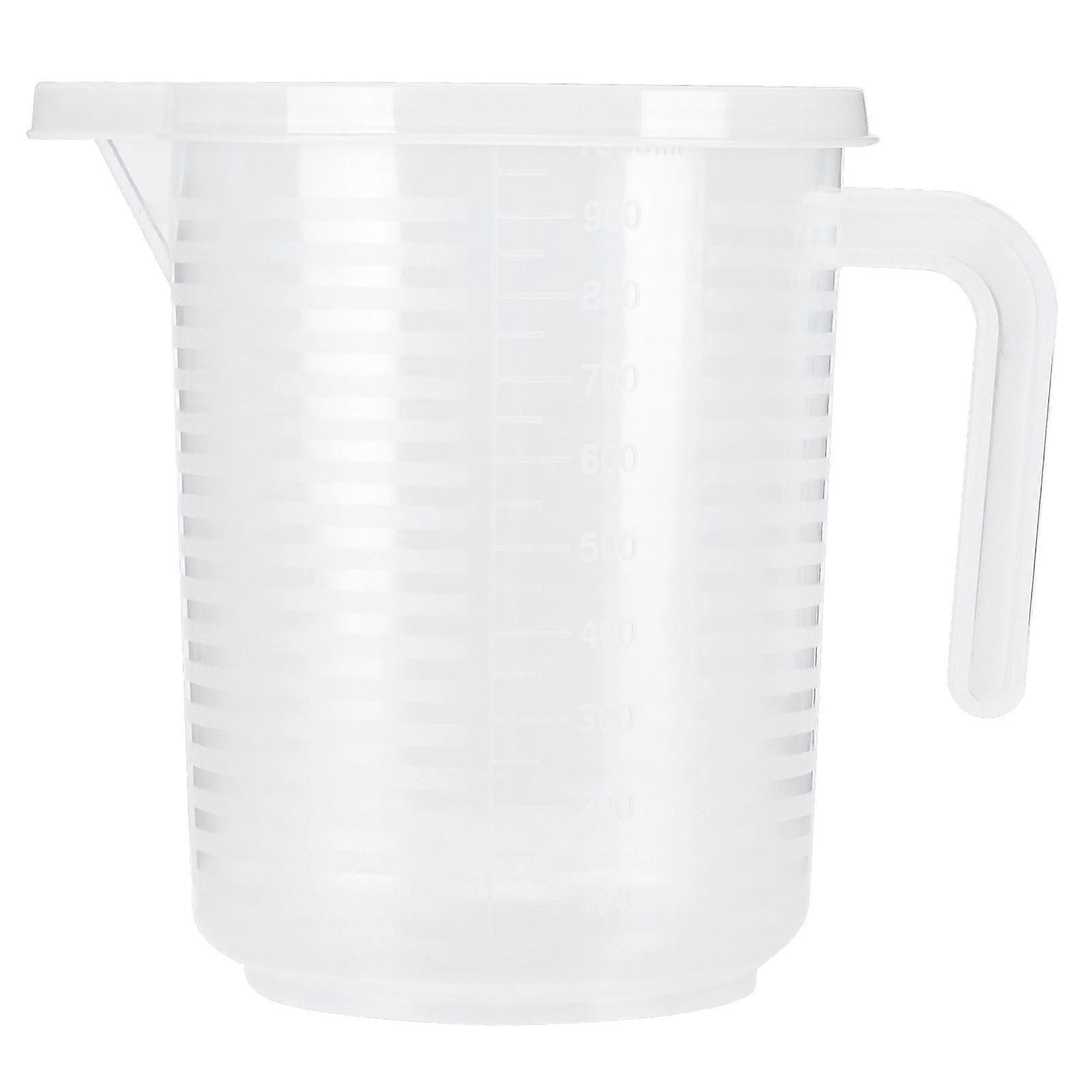 1000ml Clear Plastic Measuring Cup with Lid - Kitchen Baking Cooking Accessories