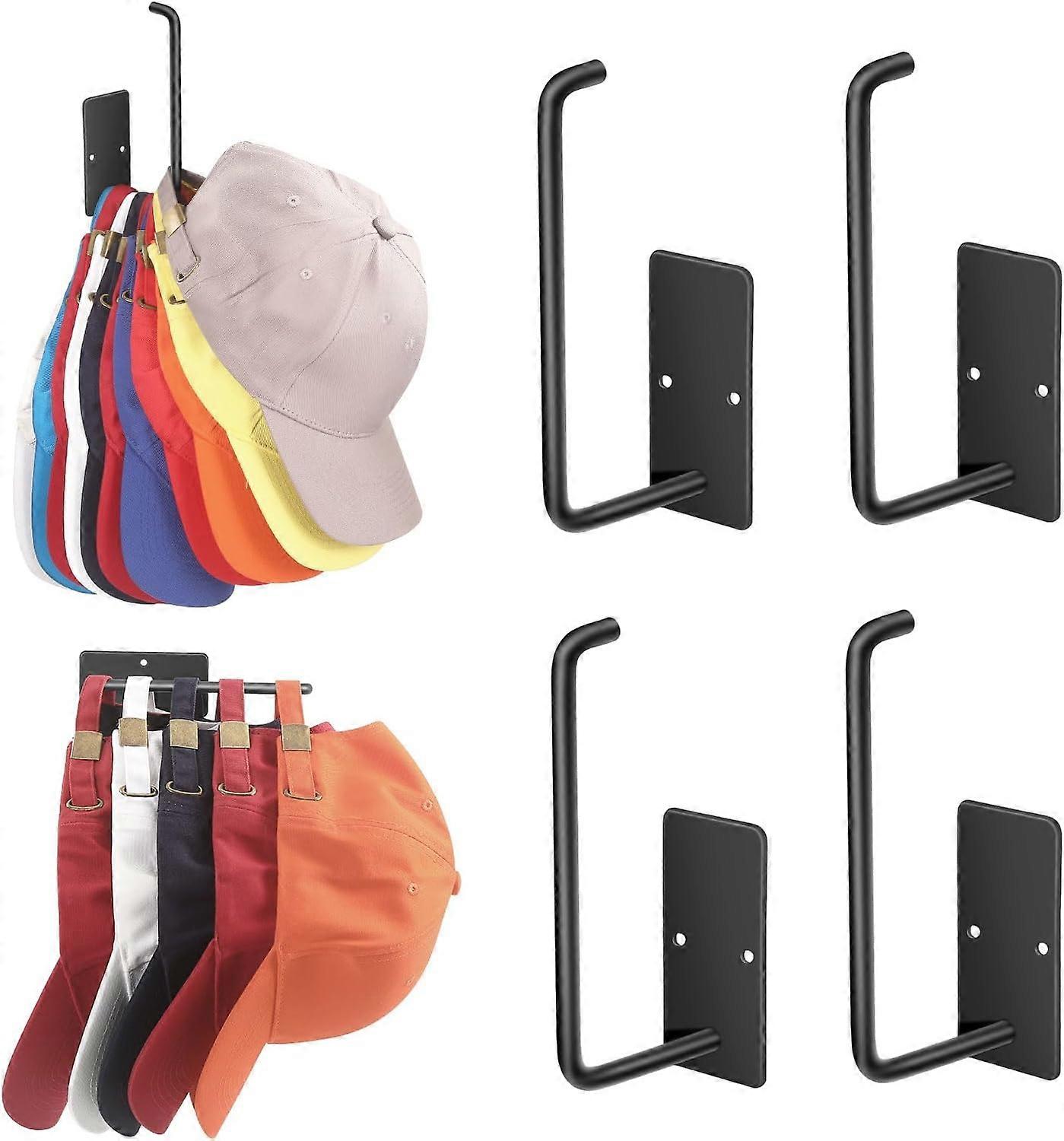 Hat Rack for Hat Storage, Multi-Purpose Hat Organizer (4-Pack), Strong Adhesive,100% New