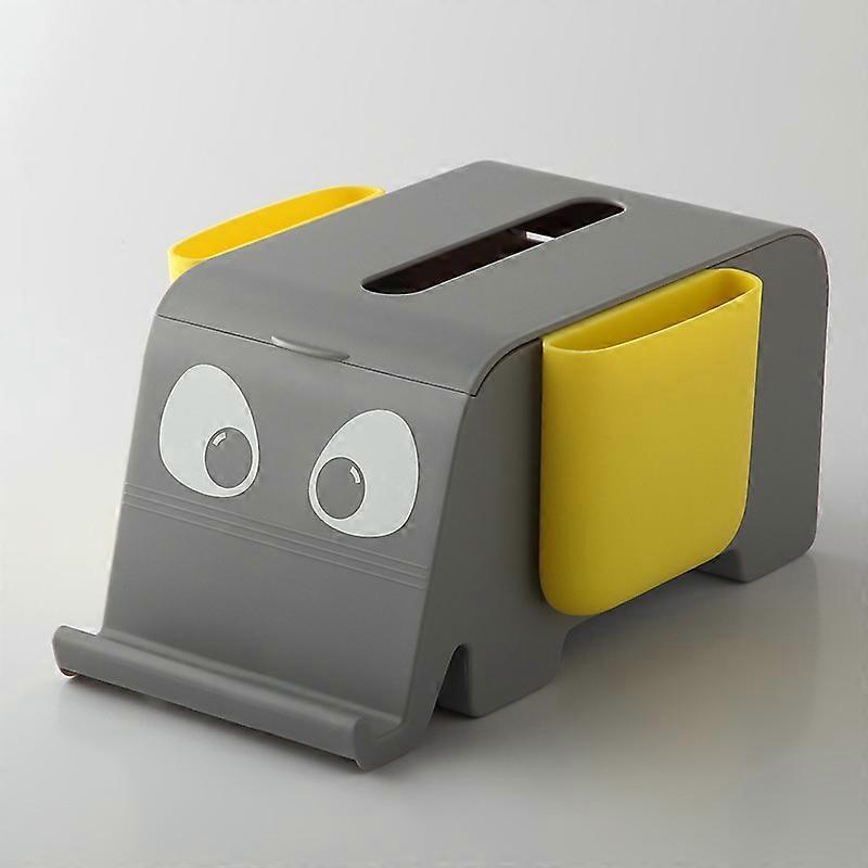 Gray Tissue box, household cartoon remote control storage box