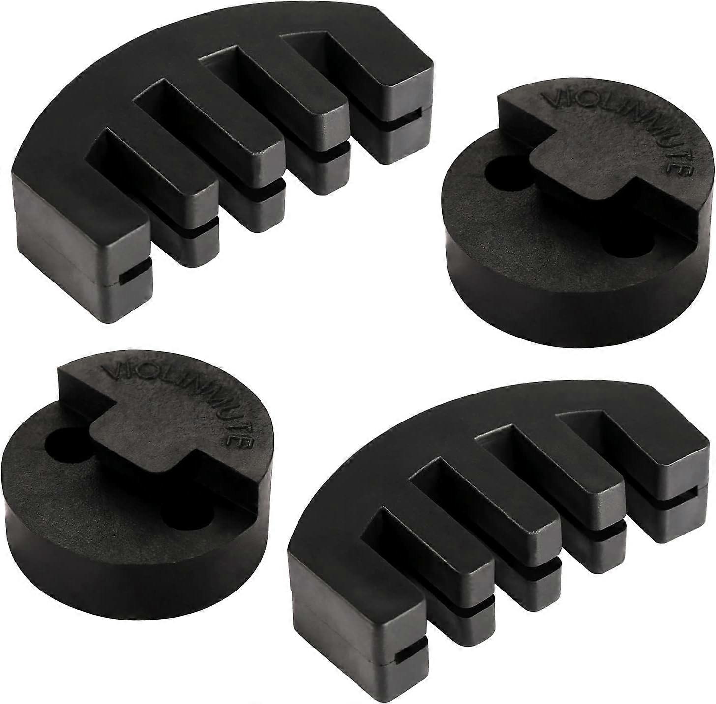 4pcs Violin Mute, 2pcs Claw Style & 2pcs Round Pie Violin Mute Black Violin Mute Ultra Practical Quiet for Musical Instruments