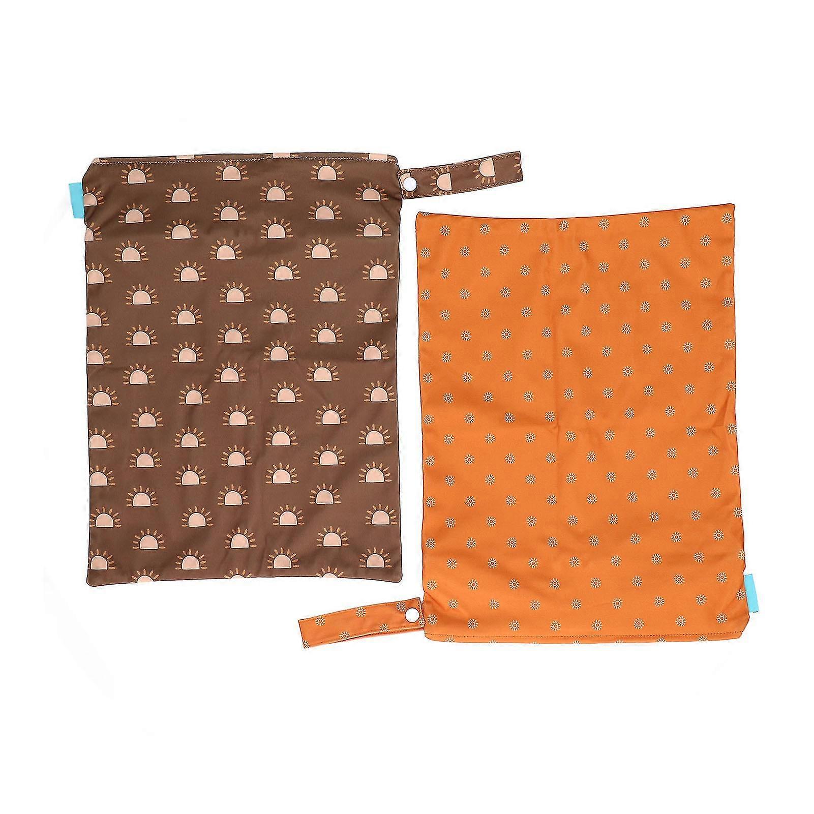 Waterproof Diaper Bag with Dual Zipper, Exquisite Digital Printing and Double WetDry Compartments