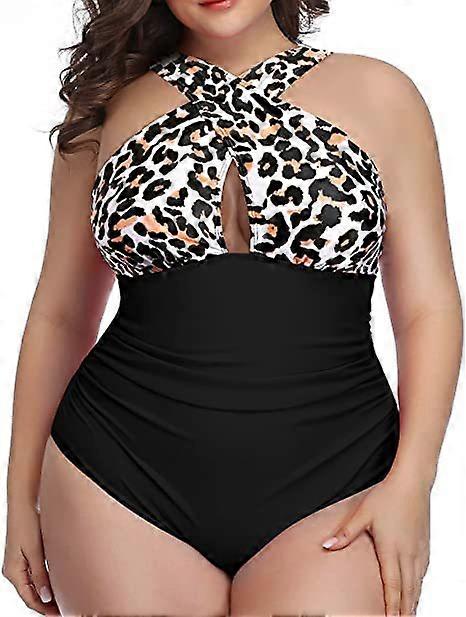 Dhrs Womens Front Cross Plus Size One Piece Swimsuits Tummy Control Keyhole Bathing Suits Swimw