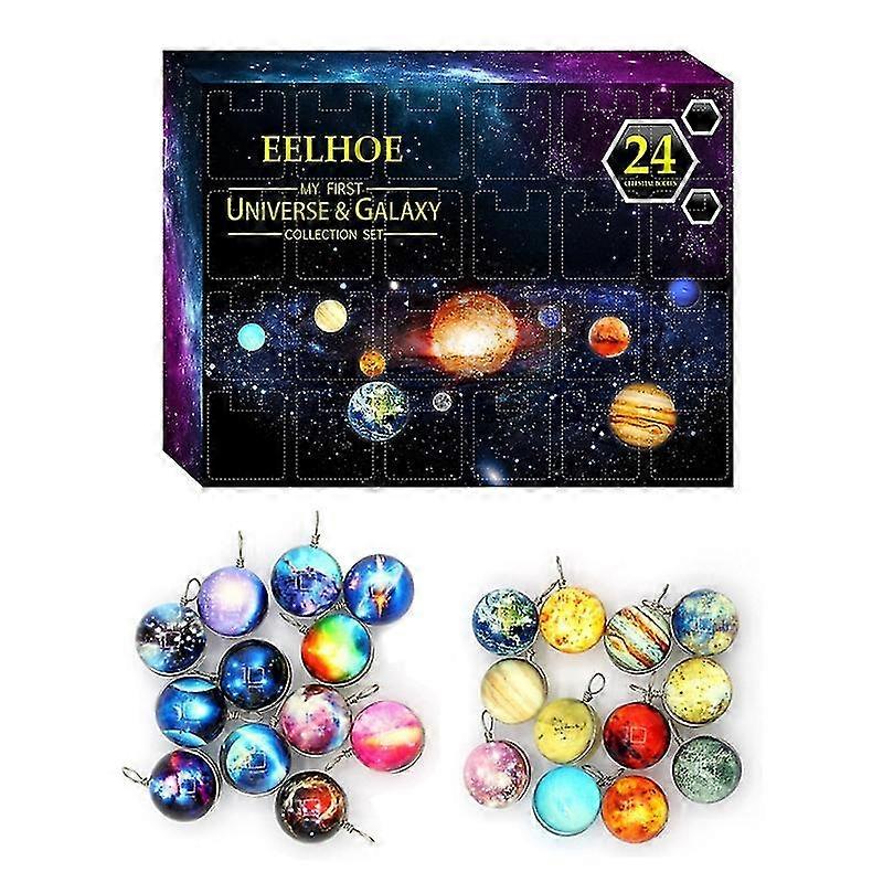 24 dní Planet Blind Box Vánoce Advent Odpočítávání Kalendář Plastový materiál