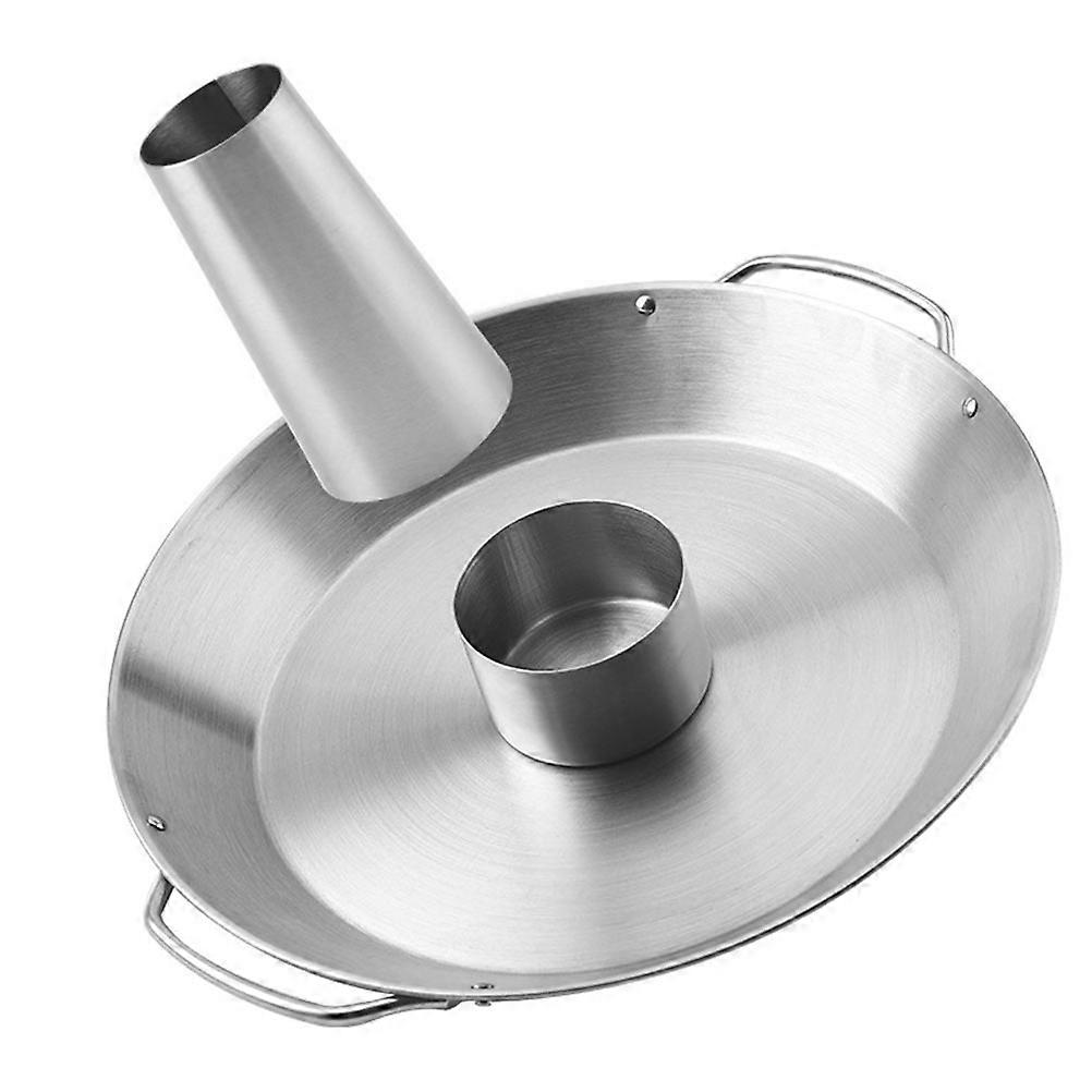 Practical Grilled Chicken Holder Barbecue Rack Chicken Roaster Pan (Silver)