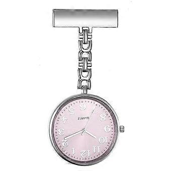 Personalized Nurse Pocket Watch Brooch Watch With Large Color Dial Quartz Watch With Second Hand For Doctors Gift For Mother And Father, Light Purple.