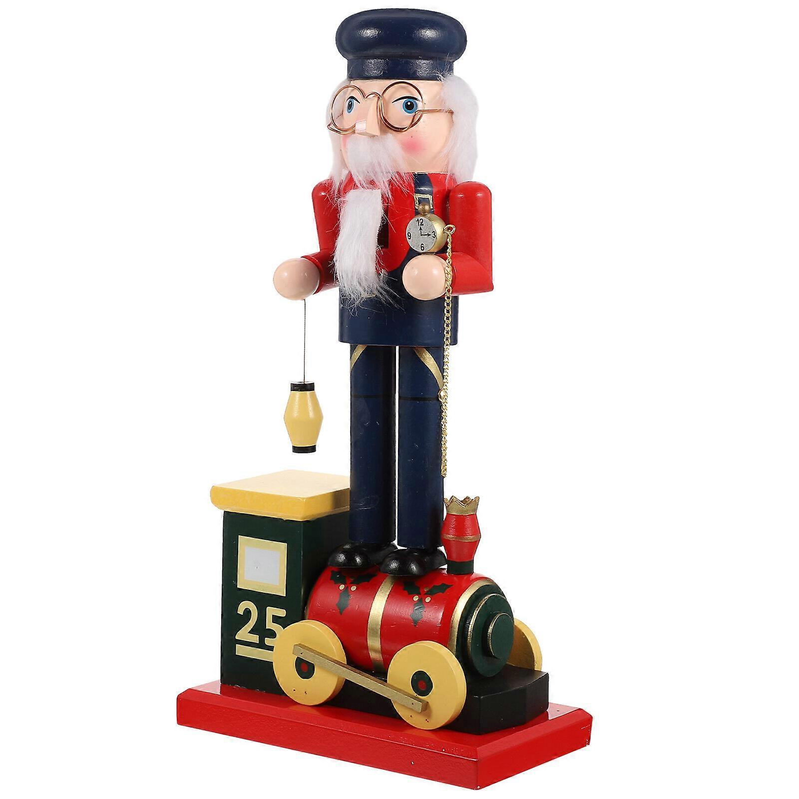 Holz Nussknacker Figur Dekor Zug Reparatur Nussknacker Weihnachtsgeschenk Nussknacker Charm