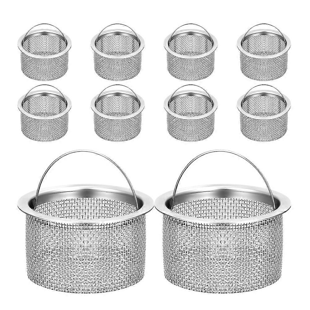 10 Stück Küchenspülensieb Edelstahlspüle Abflusssieb Korbkorbfilter Metallspülenfilter