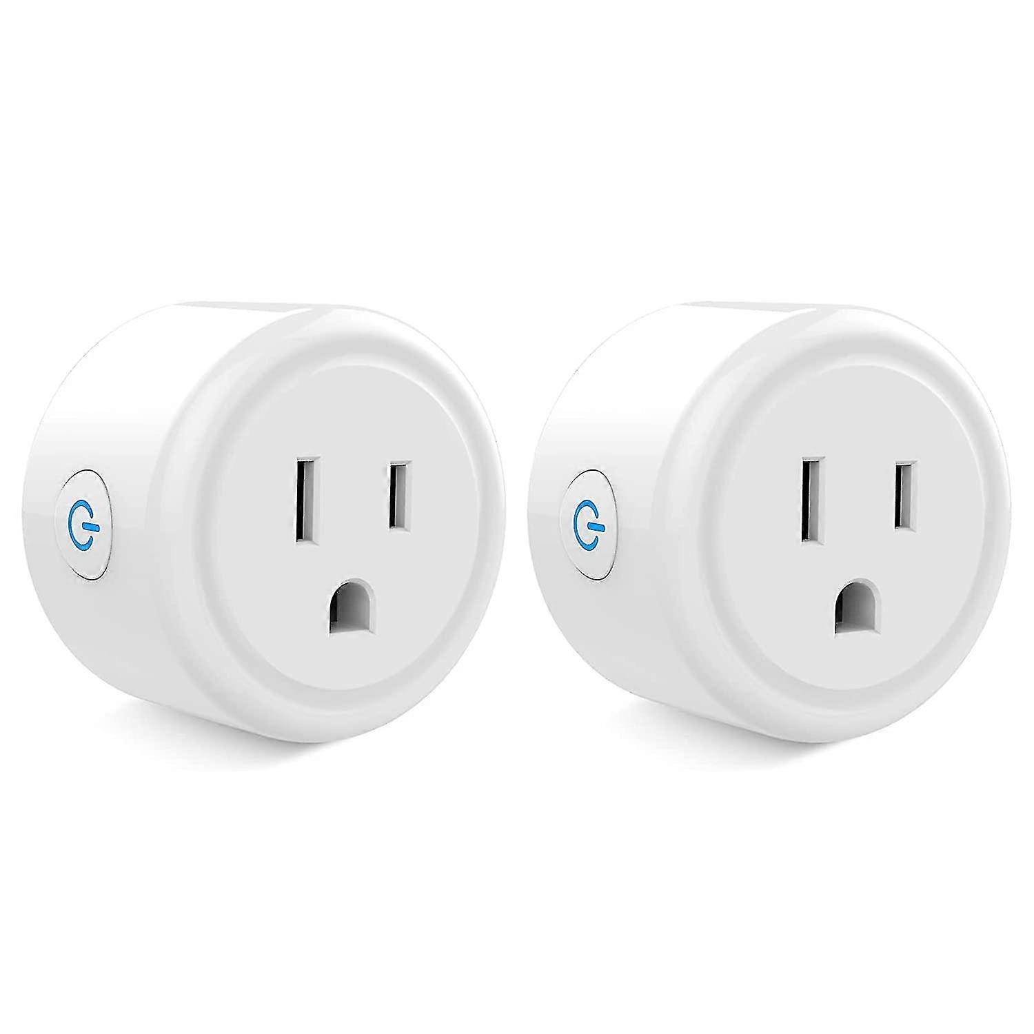 Mini Smart Plug, 2.4G WiFi Smart Socket, Plug-In Socket with Timer Function, 10A 1200W (2-Pack)