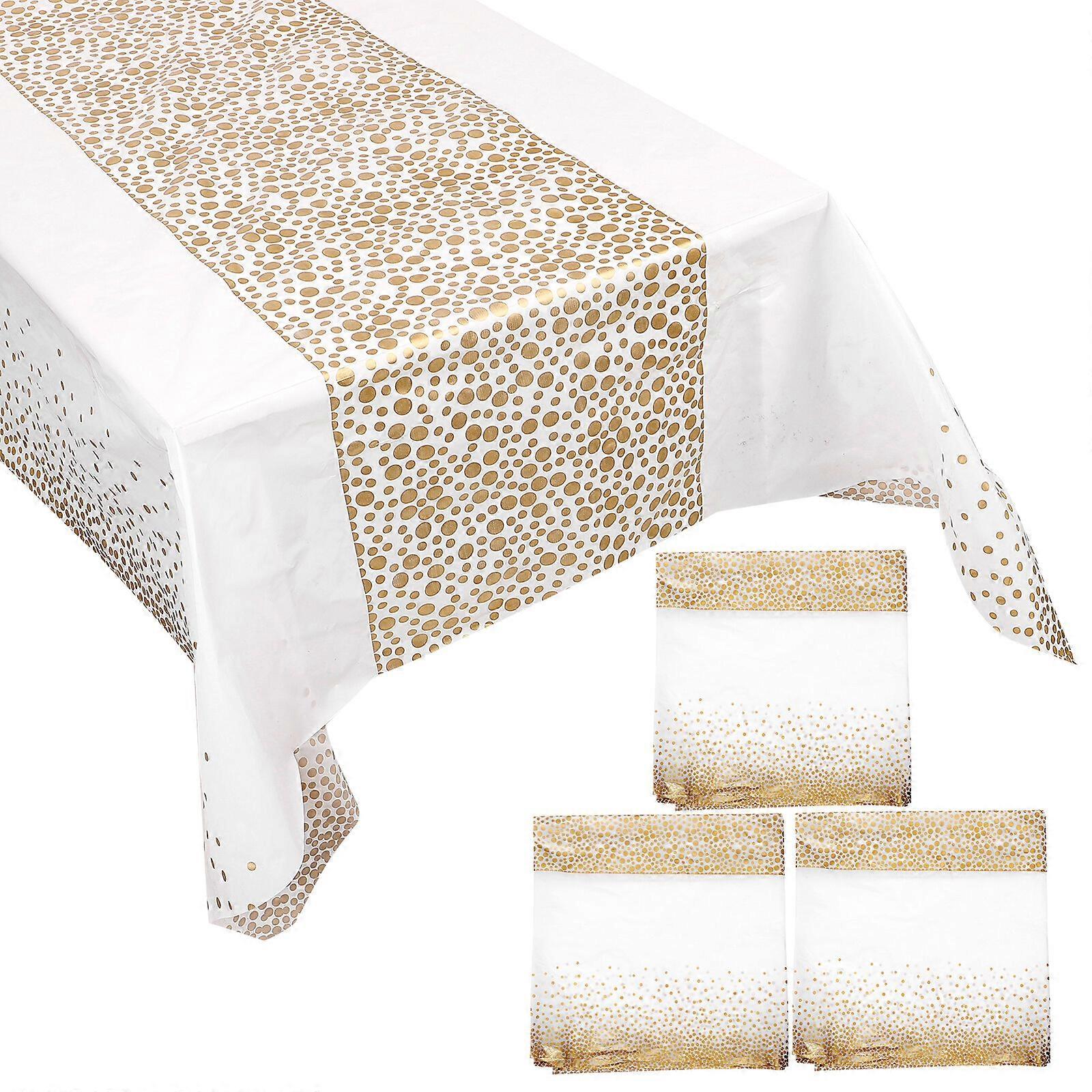 4pcs Disposable Tablecloth Dot Party Tablecloth Dot Pattern Table Covers for Party Picnic