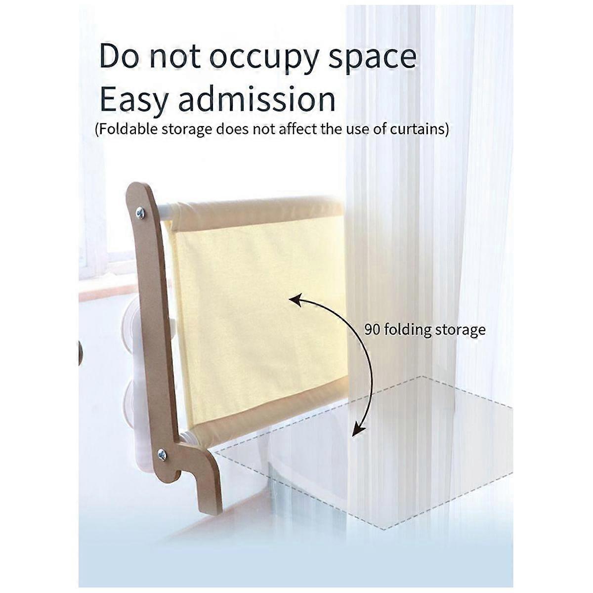 Cat Hammock Perch Window Foldable Bed Window Sill Seat Cordless Kitten Shelves with Sturdy Suction Cups,B