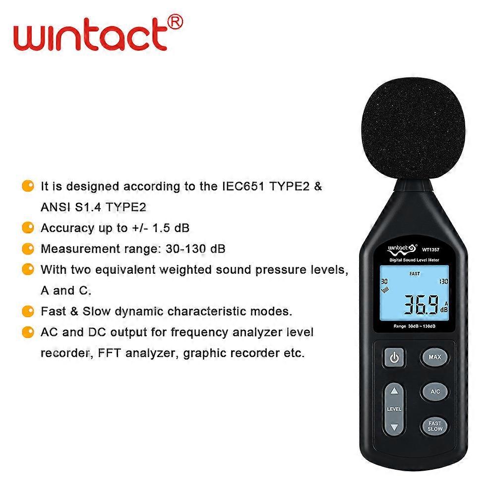 Huitianyi Wt1357 Noise Meter Sound Decibel Meter Household Industrial Multi-Purpose Sound Level Meter Noise Meter