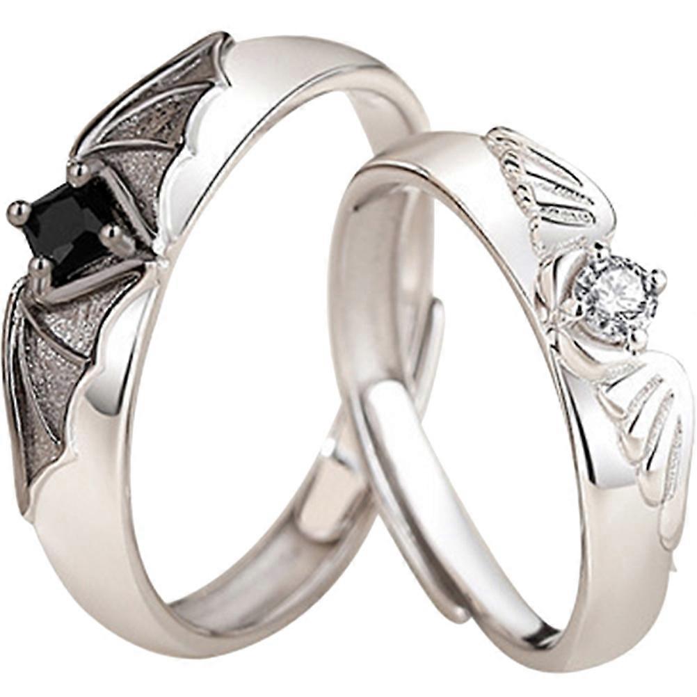 1 Pair Wing Rings Couple Rings Adjustable Open Ring Statement Finger Ring