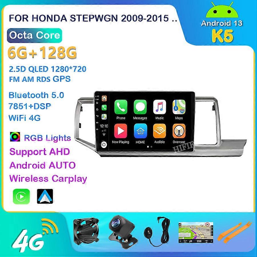 Android 13 Car Radio For Honda Stepwgn 2009 - 2015 GPS Navi Multimedia Video Player Stereo Carplay Auto QLED DSP