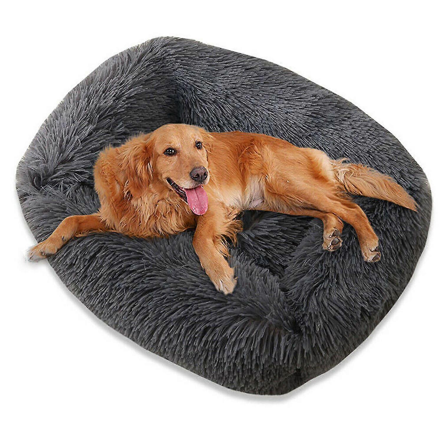 Pet Dog Cat Calming Bed Fluffy Warm Easy Clean Rectangle Nest Mattress Cushion