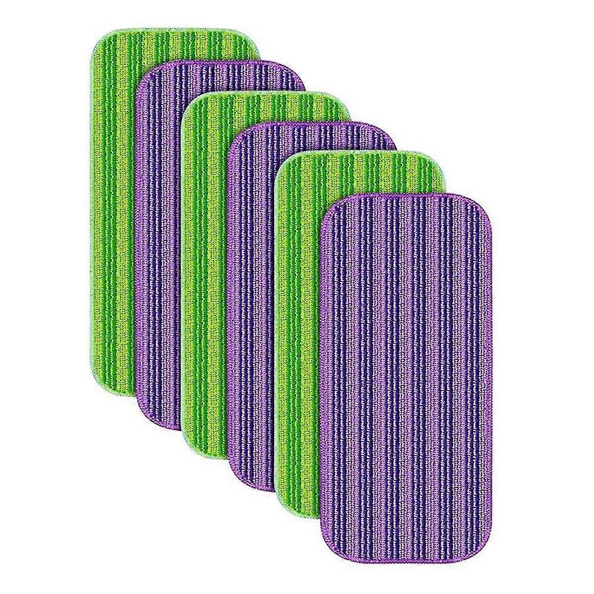 Reusable Mop Pads Compatible For Wet Jet Mop- 6 Pack Wet Pads Refill Washable Microfiber Mop Pads B