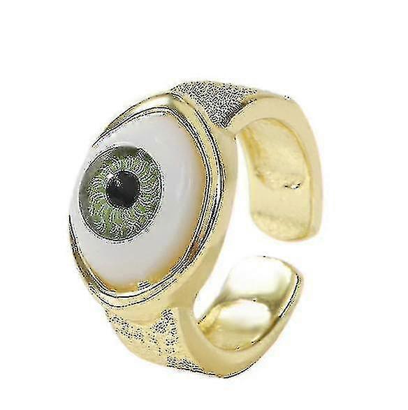 New Gold Plated Devil Eye Ring With Adjustable Opening