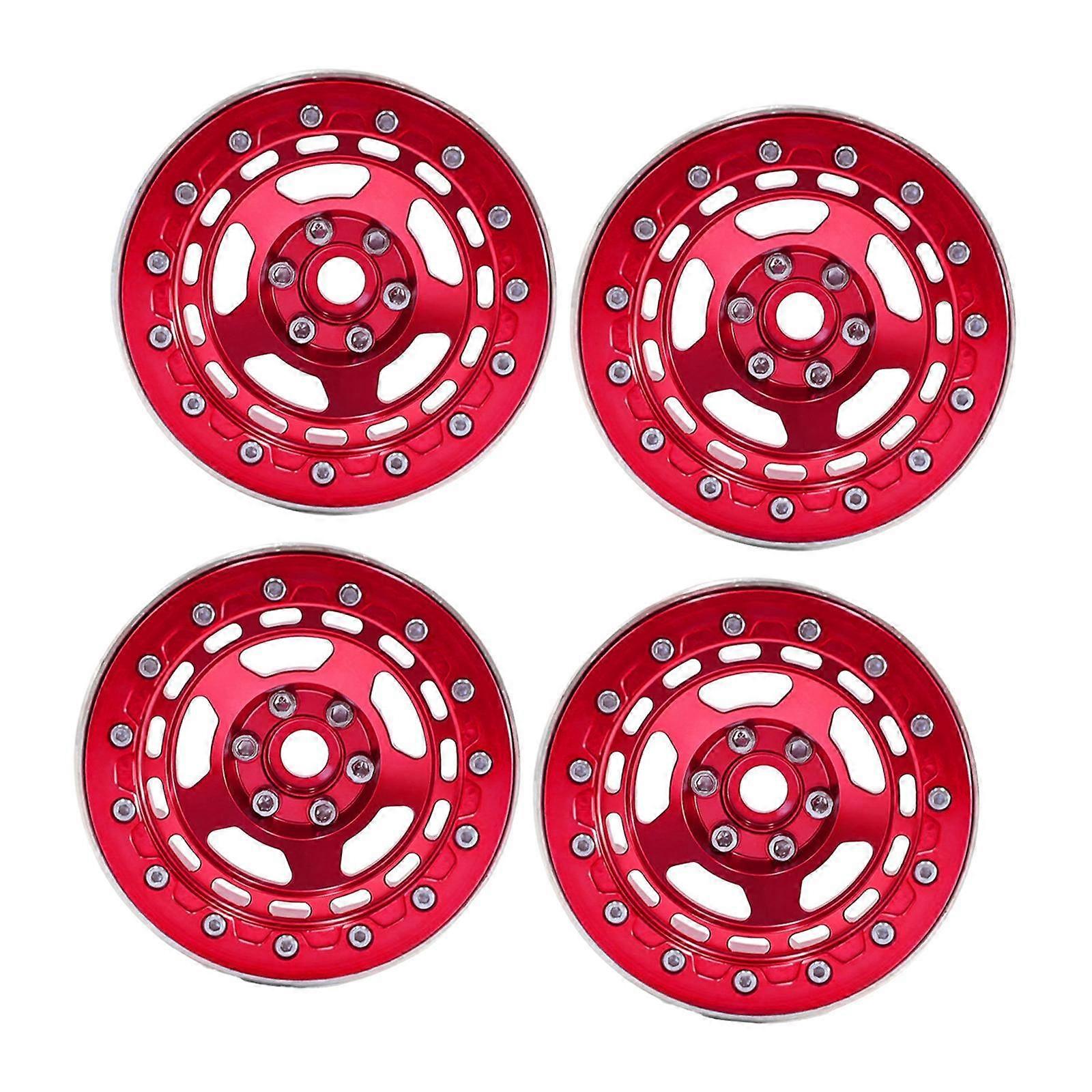 4Pcs RC Wheel Rim Set Replace Metal Wheel Rim Hub for D90 1:10 Scale Vehicle Argent