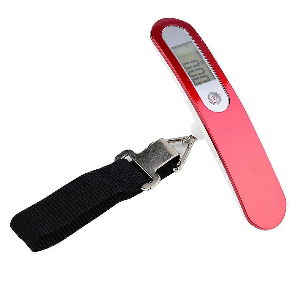 Portable Mini Size LCD Digital Electronic Hanging Scales Hook Weighing(Red with Backlight)
