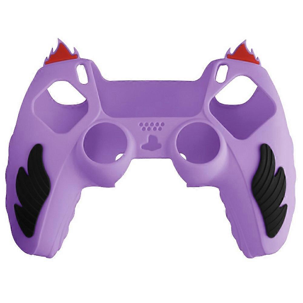 For Sony PlayStation 5 Controller Silicone Case Flame Design Shock Absorbing Grip Protective Cover -