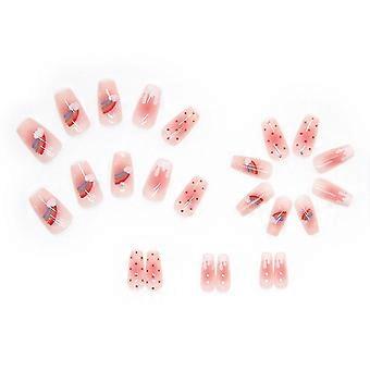 Klare frische rosa Drucknägel Ultra-flexible langlebige gefälschte Nägel Gelee Kleber Modell