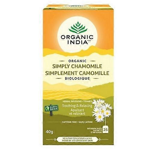 オーガニックインドオーガニックハーブインフュージョンシンプリーカモミール、25袋(5のケース)