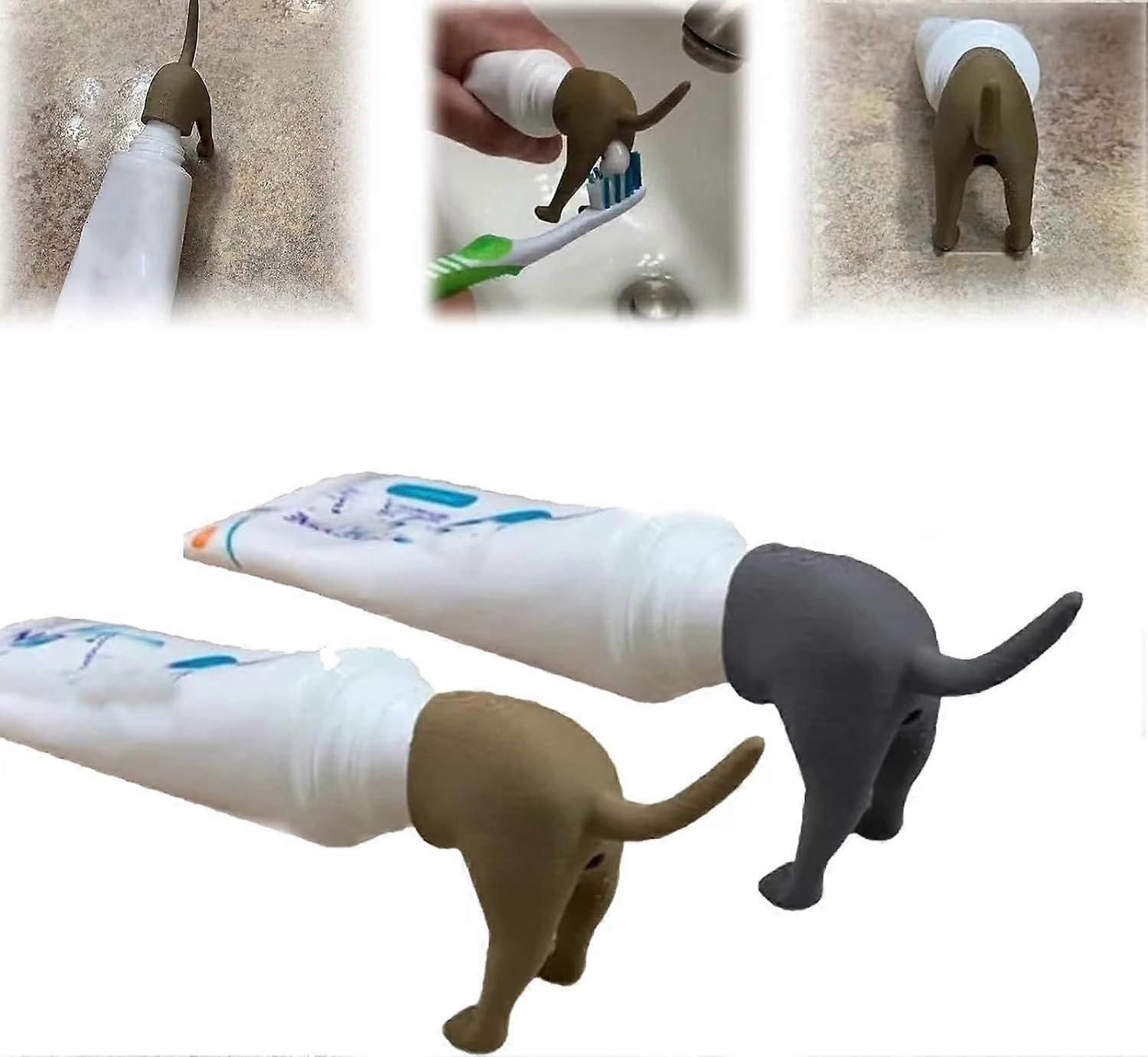 Pooping Dog Butt Toothpaste Topper, Funny Toothpaste Dispenser Cap, Dog Pooping Toothpaste Cap, Toothpaste Squeezer Toothpaste Accessory