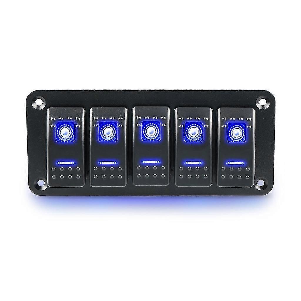 12v Switch Panel Rockers Light Toggle With Blue Led Light Indicator Easy Operation Waterproof Design Compatible With Vehicles Boats -CDSX