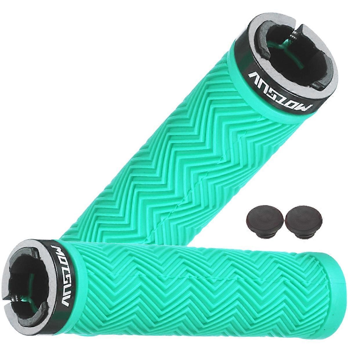 Bicycle Handlebar Grips Rubber Soft Mountain Bike Grips Dustproof Handlebar Protect Cover Bicycle Grips Cyan