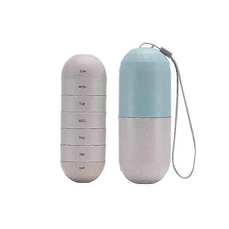 صندوق حبوب منع الحمل المختومة الأسبوعية حقيبة تخزين الحلوى صندوق حبوب منع الحمل من ألياف الحبوب السفر 7 أيام منظم حبوب منع الحمل صندوق ميديس مقاوم للماء
