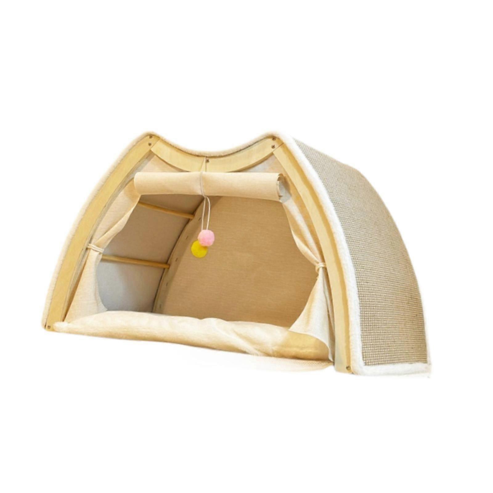 Cat Scratcher Bed Small Ball Sleeping Training Resting with Cushion C