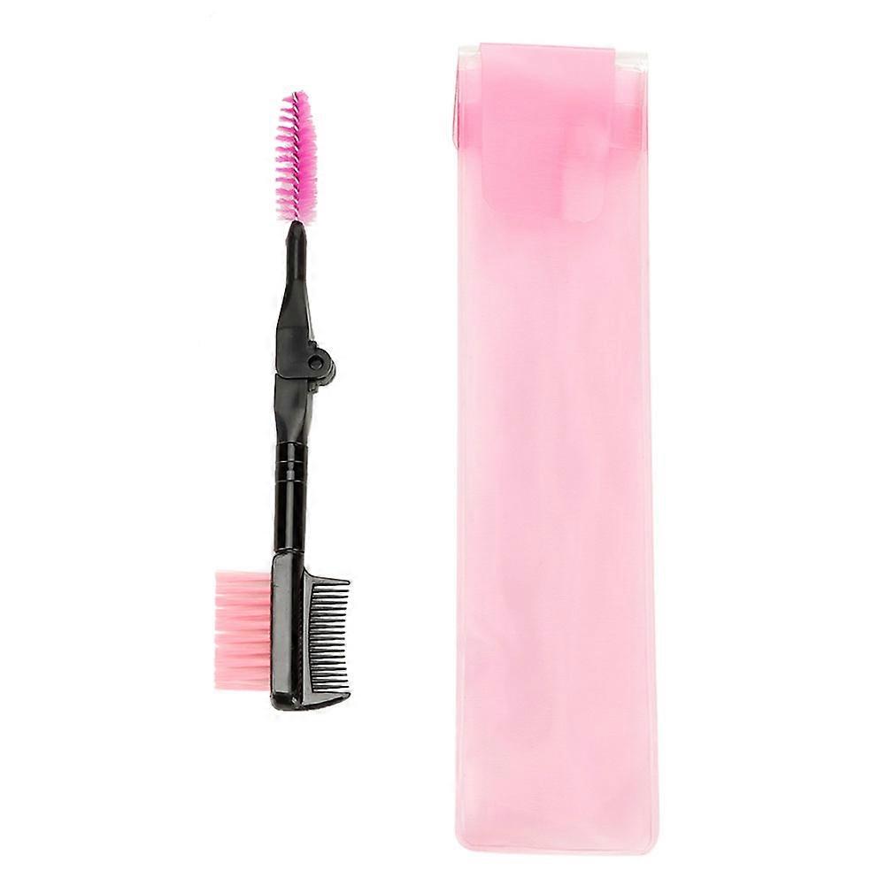 Double Ended Folding Eyebrow Comb Eyelash Brushes Mascara Comb Applicator (Red)