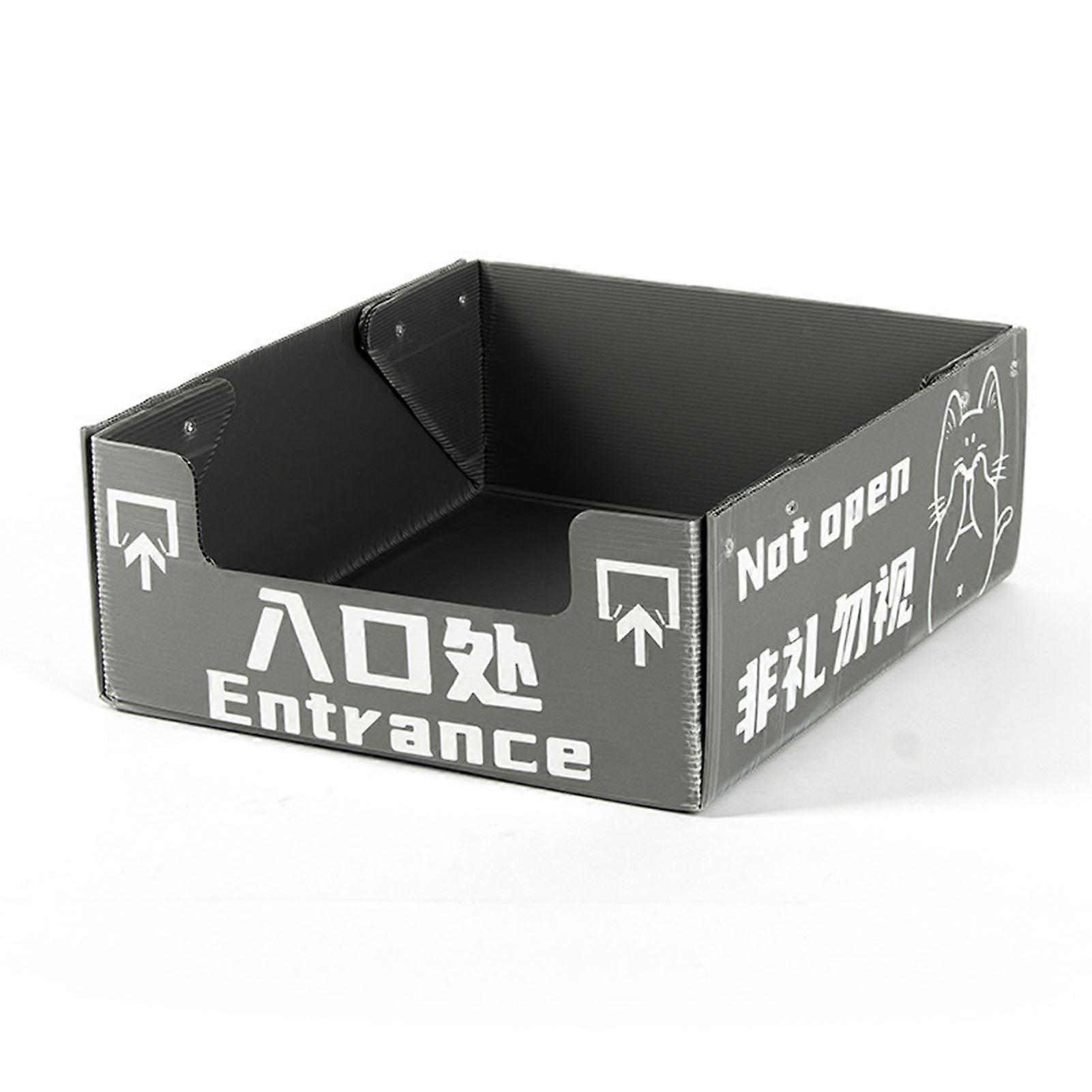 صندوق القمامة القابل للتصرف متعدد الأغراض محمول مساحة كبيرة مقاومة للماء دليل على التسرب صندوق قمامة كيتي قابل للطي للسفر في الهواء الطلق رمادي