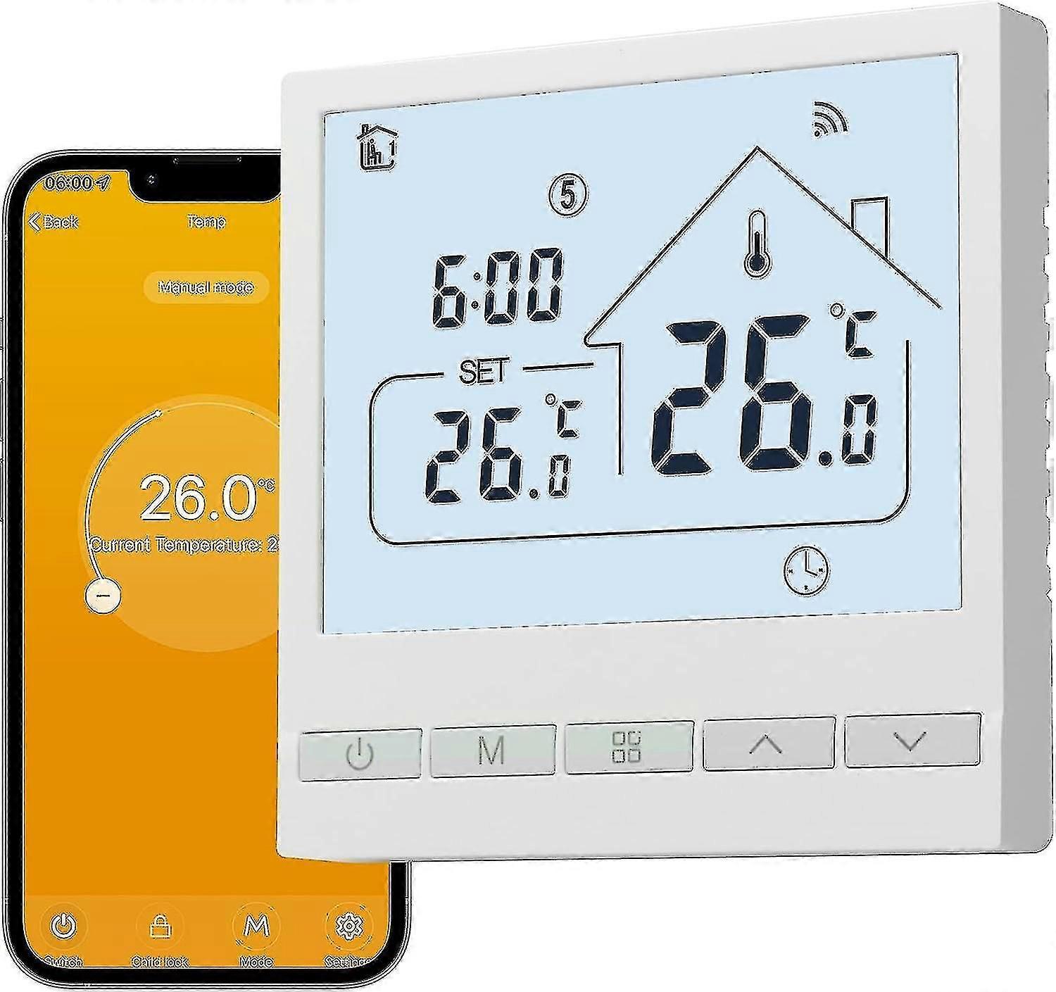 Smart Thermostats Heating Thermostat Wifi Thermostat Smart Wall Thermostat With Alexa, Google 16a Tol47wifi