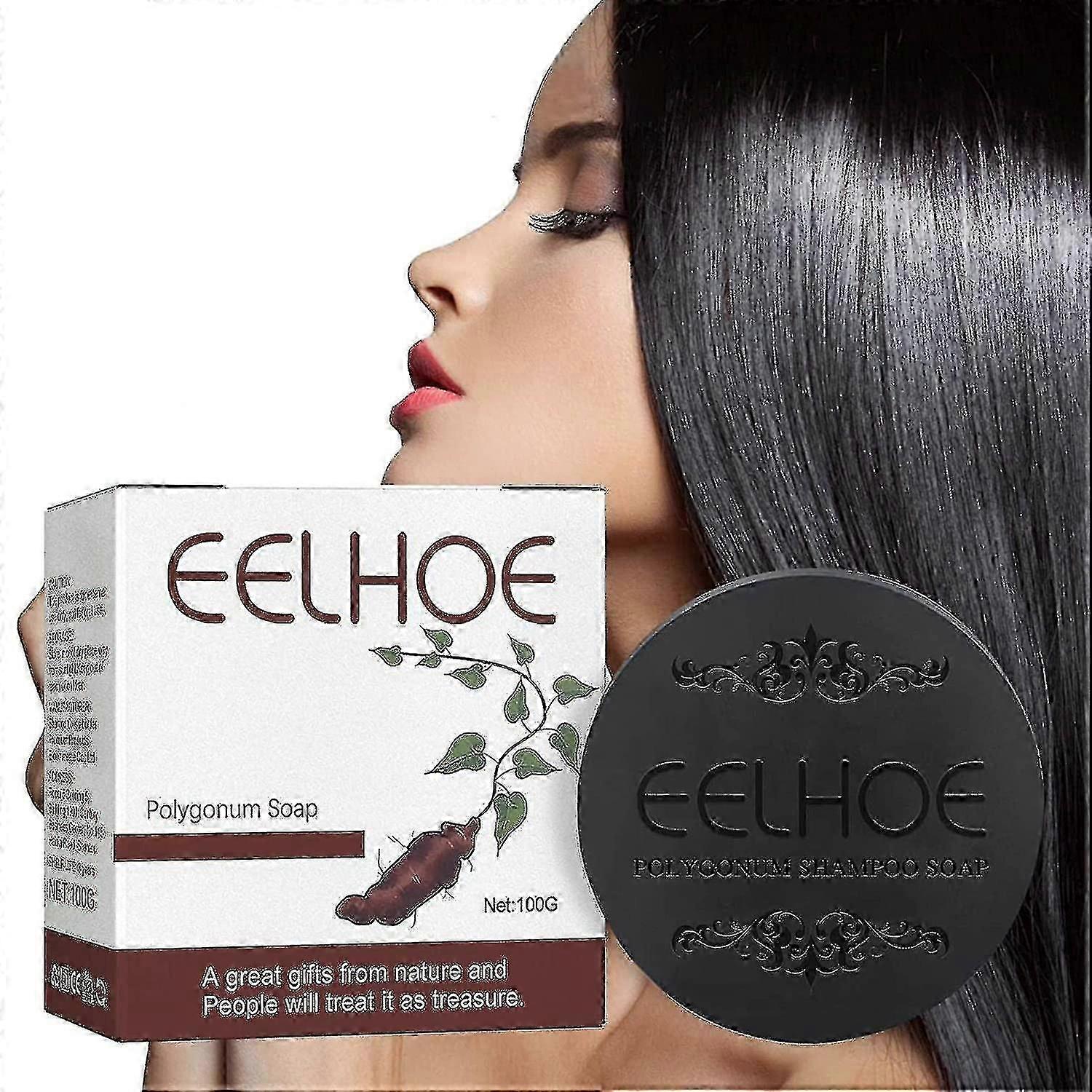 Νέο 2024 Polygonum Soap Black Thick Hair Fallopia Multiflora Shampoo Bar Polygonum Extract Shampoo Soap Προωθεί το Ha