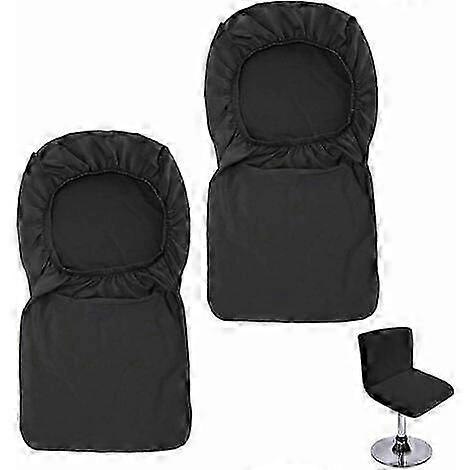 Bar stool cover with retractable back for swivel dining chairs, black