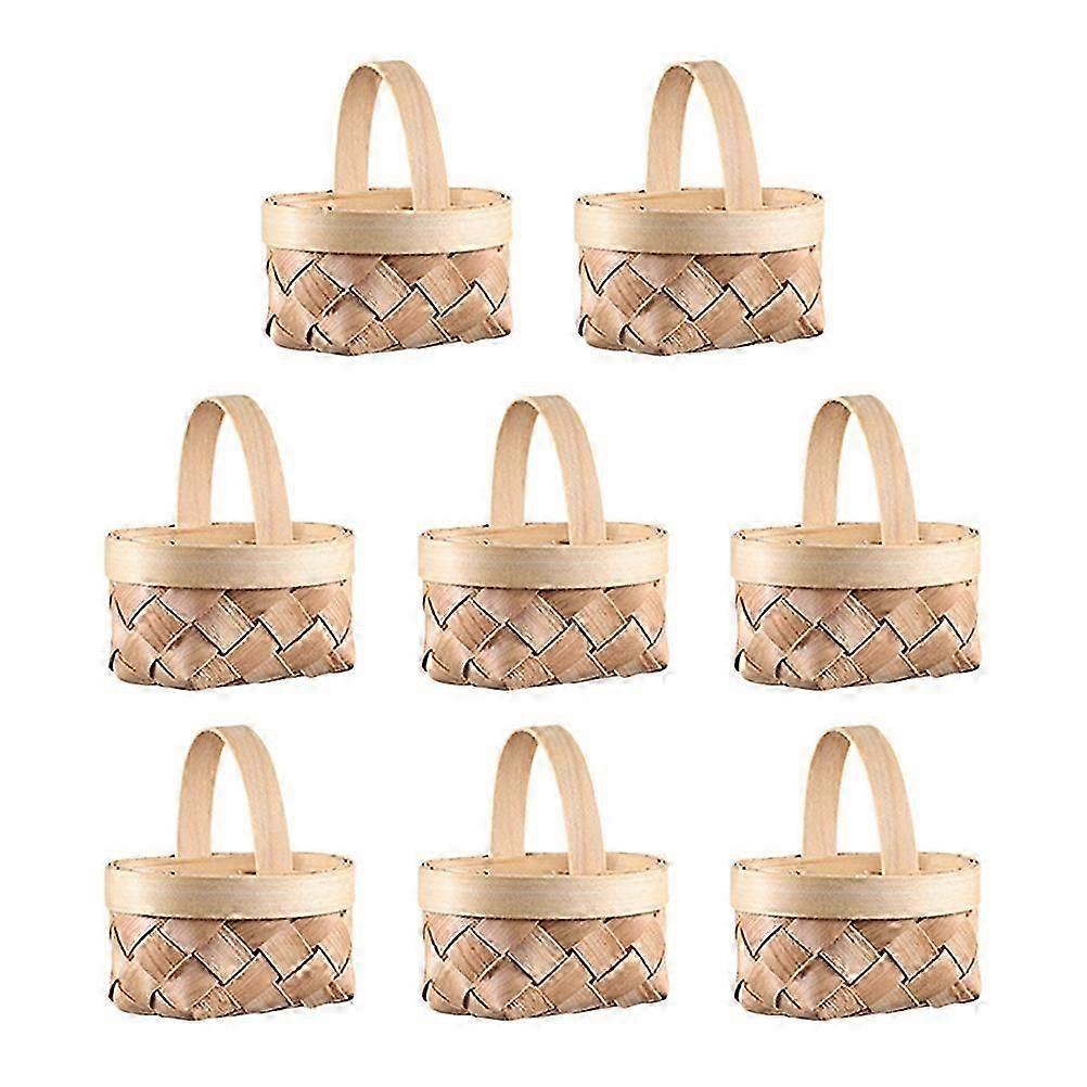 8pcs Mini Baskets Small Woven Holiday Candy Baskets Wedding Candy Gift Baskets