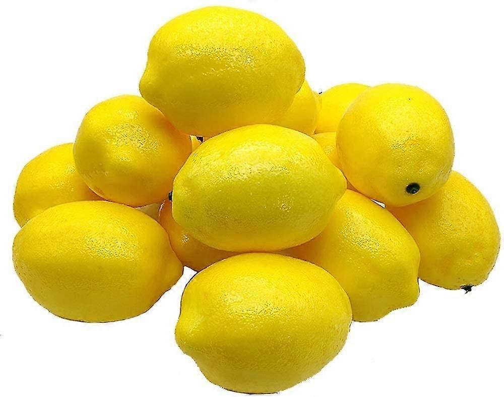 15 limones artificiales de espuma amarilla.