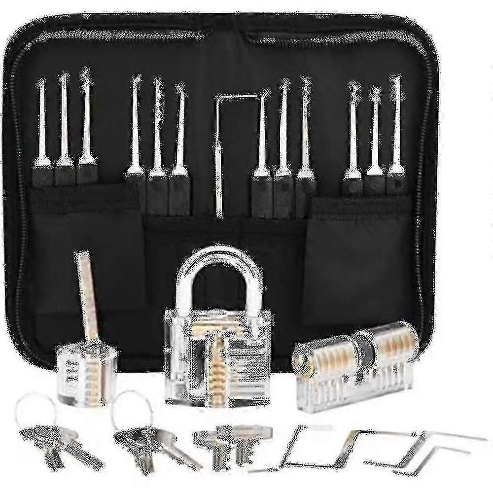 Multifunctional Lock Repair Tool Set Professional Lock Picking Kit (black)
