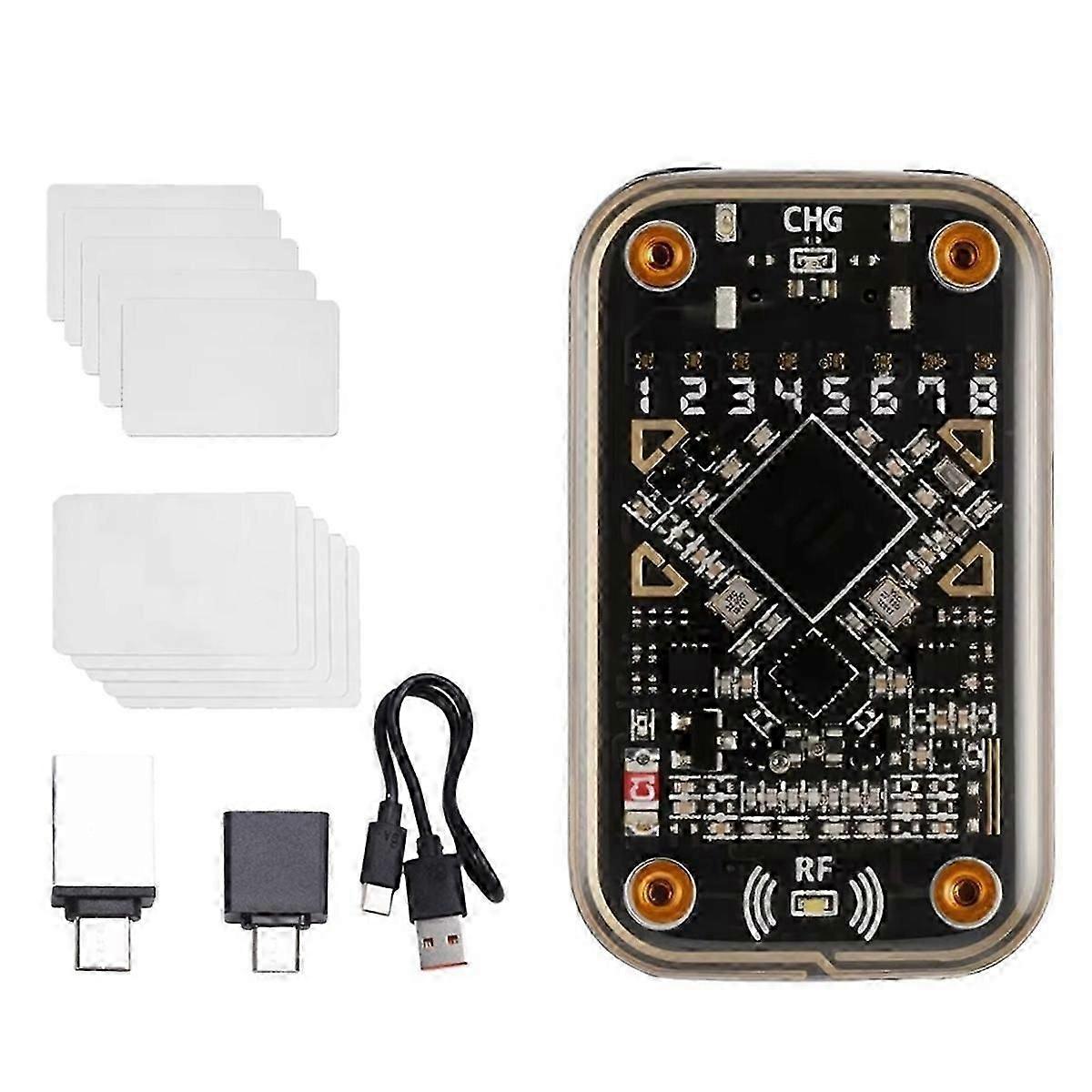 Emulatore di smart card contactless Chameleon Ultra, lettore di smart chip RFID + 5 schede CUID/UID, compatibile con NFC Reader Writer