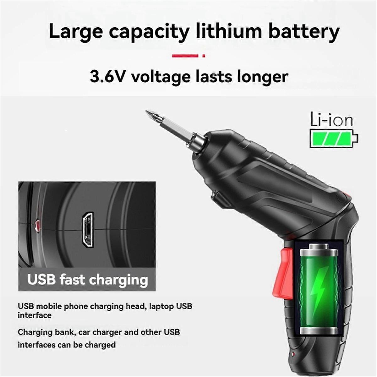3.6V Wireless Screwdriver Kit Lithium Electric Hand Drill Set 2