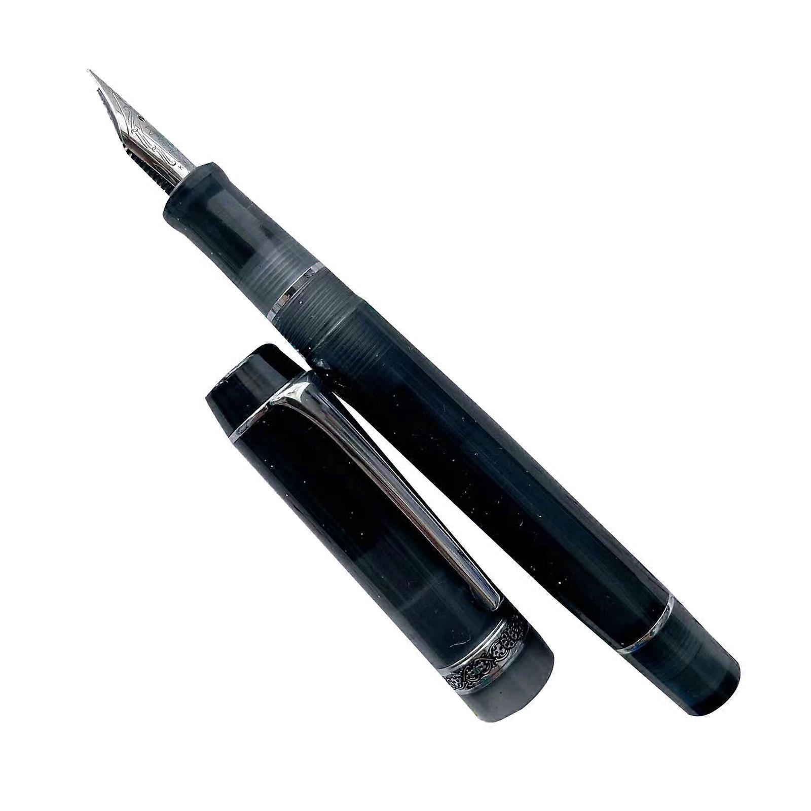 Sleek Acrylic Fountain Pen Improve Your Writing Skills at School or Work Consistent Writing, Smooth Flow solid black silver c