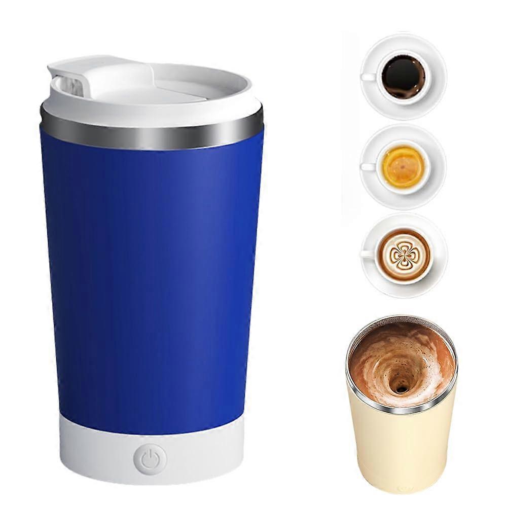 Self -mixing trophy is charged, upgrade automatic magnetic mixing coffee cup, stainless steel (blue)