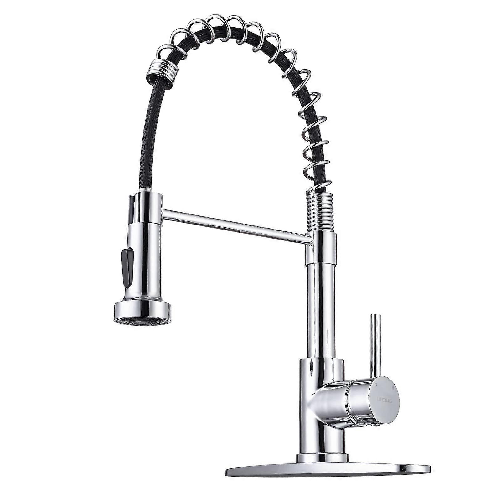 Stainless Steel Single Handle Spring Kitchen Faucet for Farmhouse Utility Bar Laundry Sinks