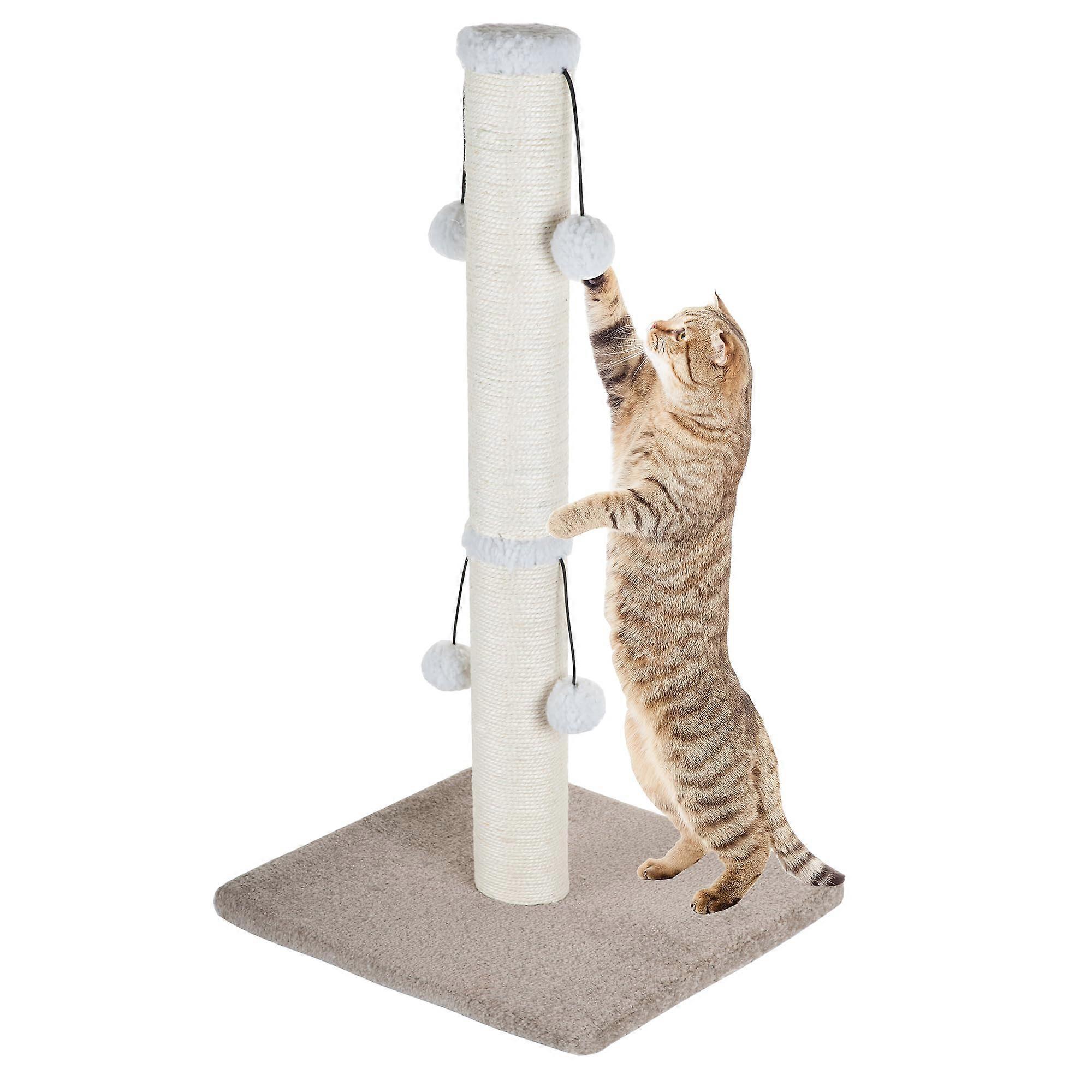 Tall Natural Sisal Rope Cat Scratching Post Stable with Heavy Base for Indoor Scratcher 29"